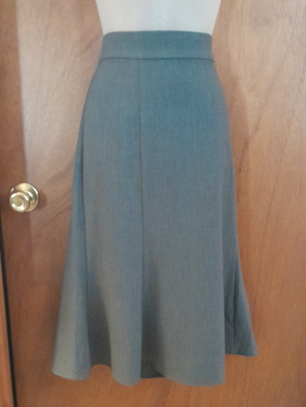 Classic A-Line Midi Skirt in Slate Gray